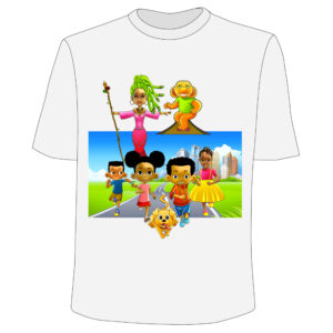 Fun Kids Cartoon T-Shirt with Colorful Characters